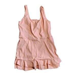 Joy Lab Dress Womens Size L Large Solid All Pink Ruffle Activewear New NWT
